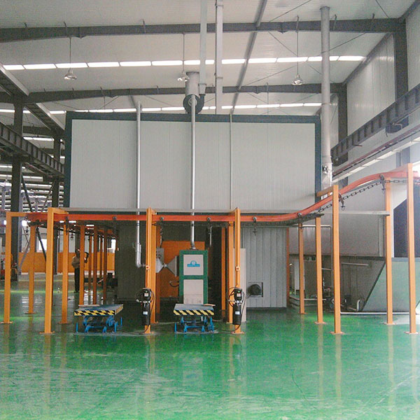 Paint assembly line pretreatment spray room