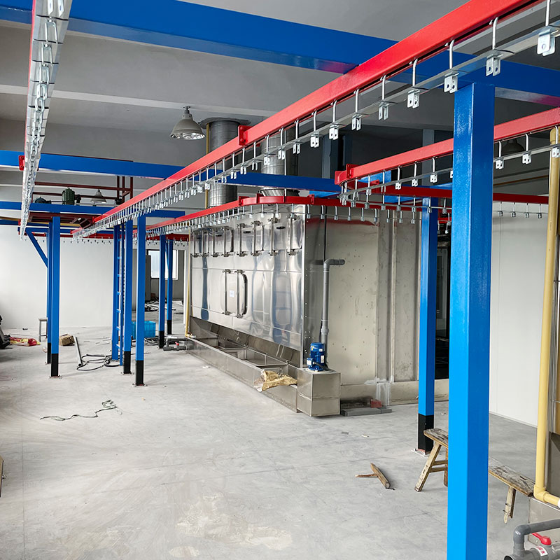 Electrostatic paint assembly line