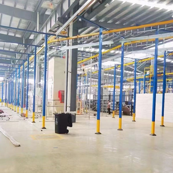 Large aluminum profile plastic spray assembly line